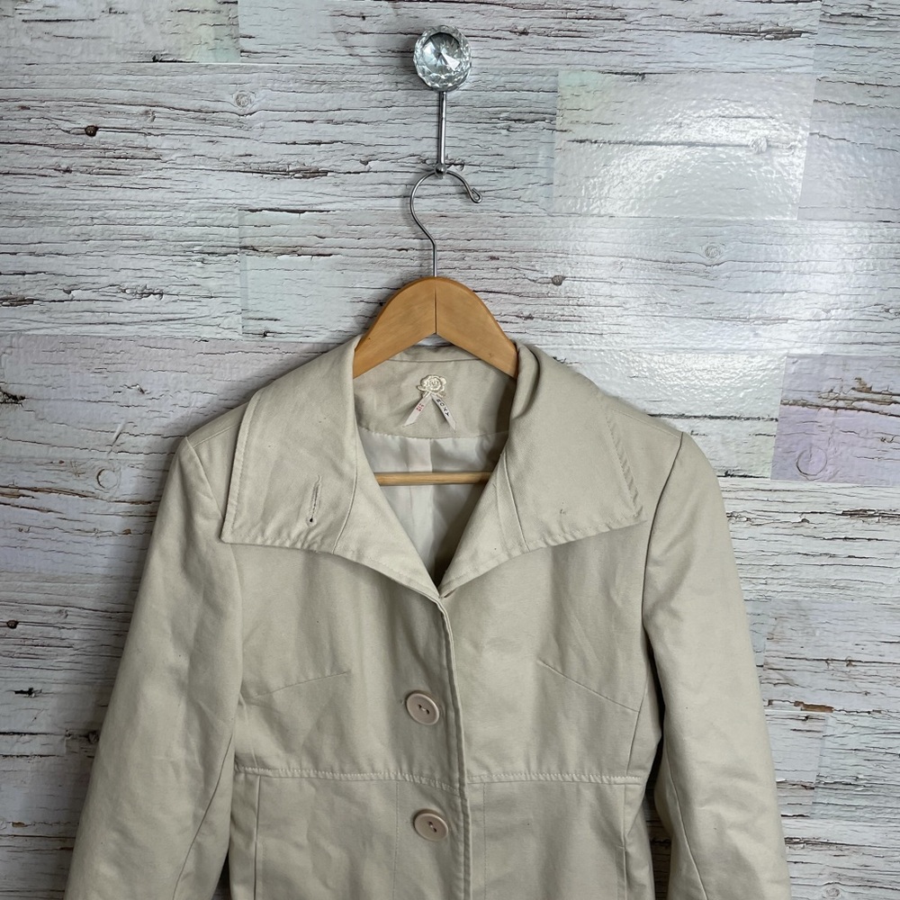 Roxy Women's Cream Trench Coat - Picture 5 of 12